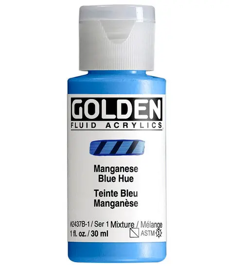 Acrylic Fluid Paint – Manganese Blue Hue, 1 Oz (Series S1) 1