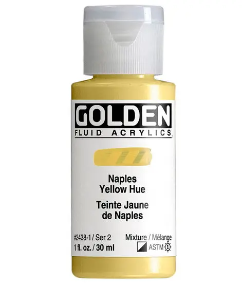 Acrylic Fluid Paint – Naples Yellow Hue, 1 Oz (30 Ml), Series 2 1