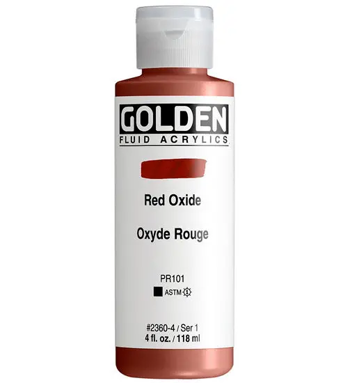 Acrylic Fluid Paint – Red Oxide, 4 Oz Bottle (Series 1) 1