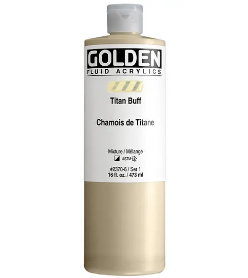Acrylic Fluid Paint – Titanium Buff, 16 Oz, Flow-Optimized Consistency 1