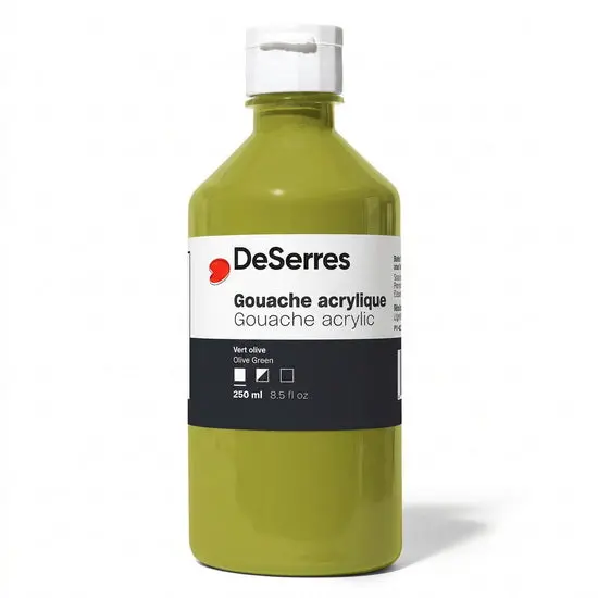 Acrylic Gouache In Olive Green – 250 Ml Matte Opaque Paint For Illustration 1