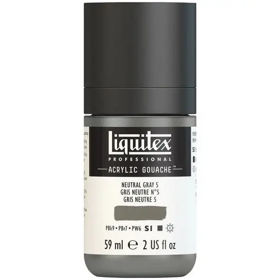 Acrylic Gouache – Neutral Grey #5, 2 Oz 1