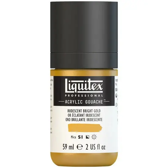 Acrylic Gouache Paint – 2 Oz, Iridescent Bright Gold (Series 1) 1