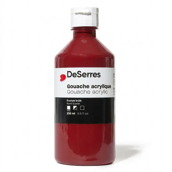 Acrylic Gouache Paint – Burnt Scarlet, 250Ml 1