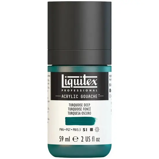 Acrylic Gouache Paint – Deep Turquoise, 2Oz Jar (Series 1) 1