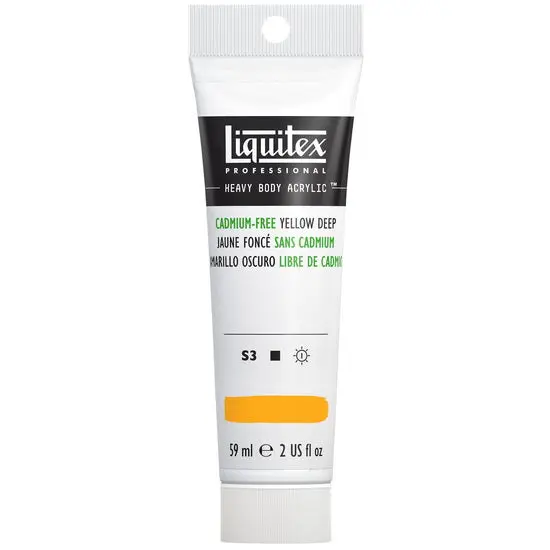 Acrylic Heavy Body Paint – Cadmium-Free Yellow Deep, 2Oz 1