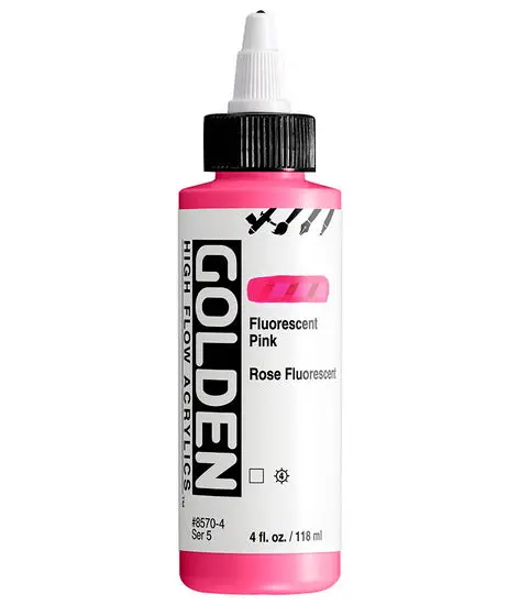 Acrylic High-Flow Paint – 4 Oz Fluorescent Pink (Series 5) 1
