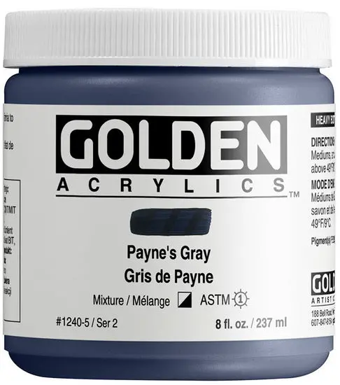 Acrylic High-Flow Paint – 8Oz, Payne’S Gray (Series 2) 1