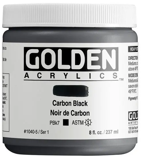 Acrylic High Flow Paint – Carbon Black, 8 Oz Bottle 1