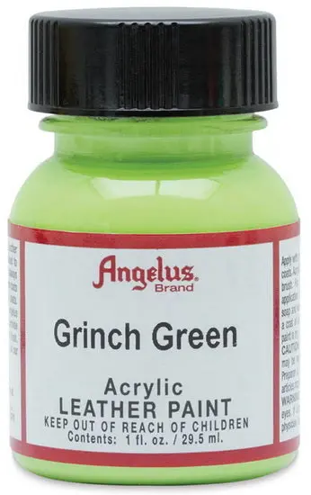 Acrylic Leather Paint – Grinch Green, 1 Oz (30 Ml) Bottle 1