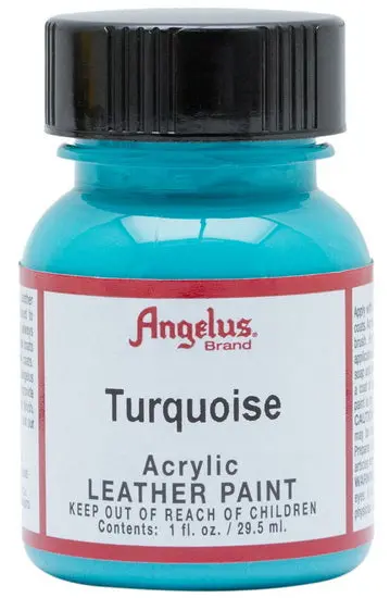 Acrylic Leather Paint In Turquoise – 1 Oz Bottle For Fabric And Leather Art 1