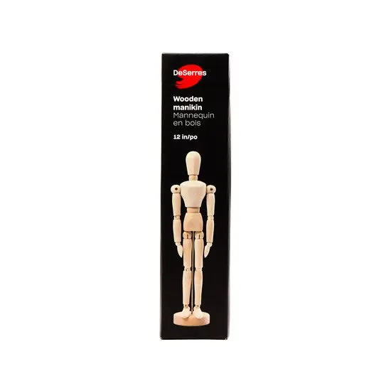 Adjustable Wooden Art Mannequin – 12-Inch Poseable Figure For Drawing 1