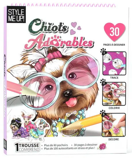 Adorable Puppy Illustration Art Print – Chiots Adorables 1