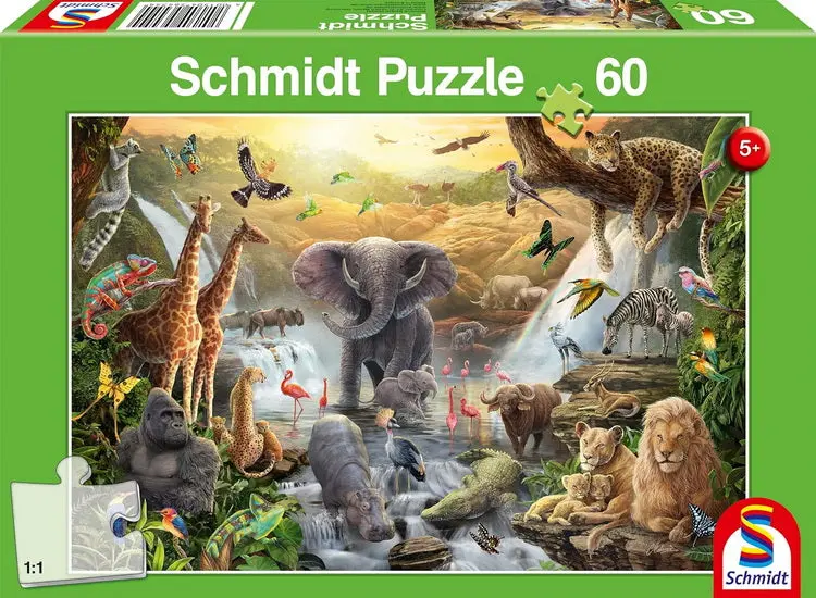 African Wildlife Jigsaw Puzzle – 34 × 22 Cm, 60 Pieces 1