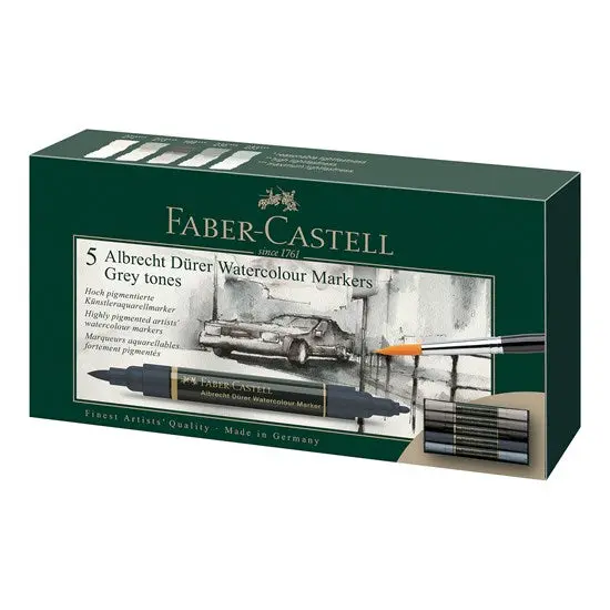 Albrecht Dürer Grayscale Watercolor Marker Set – 5-Pack 1