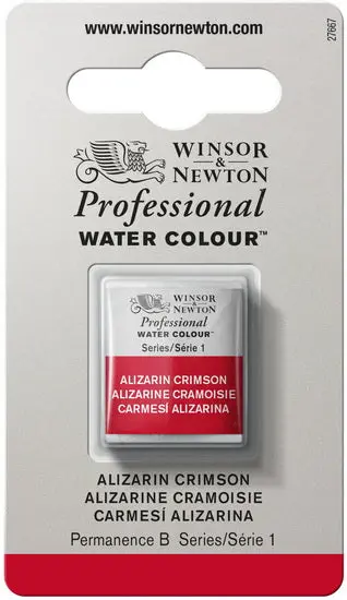 Alizarin Crimson Watercolor Half Pan – Compact S1 Series Solid Cake 1
