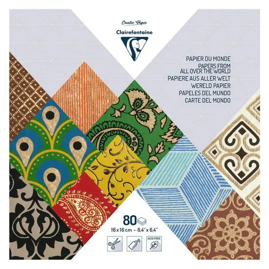 All Over The World Patterned Paper Pad – 6.4 × 6.4 Inches (16 × 16 Cm), 80 Sheets Assorted 1