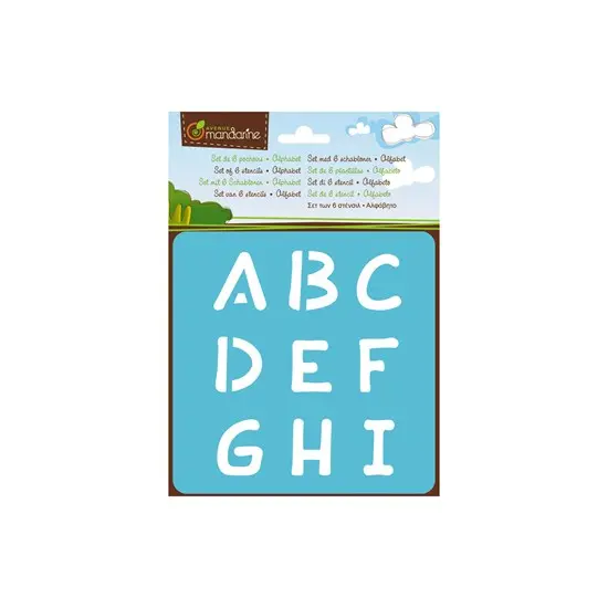Alphabet Stencil Pack – Six Reusable Plastic Letter Templates 1