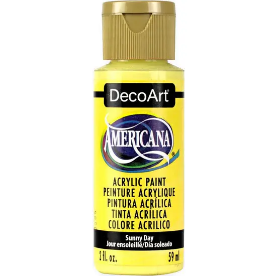 Americana Acrylic Paint In Sunny Day Yellow – 60 Ml Artist-Grade Tube 1