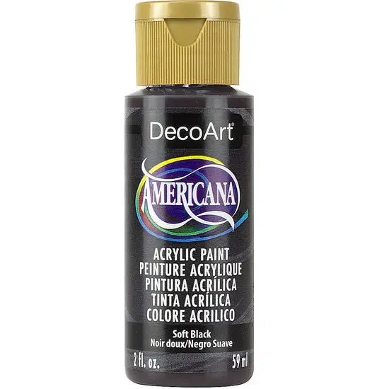Americana Acrylic Paint – Soft Black, 60 Ml, Matte Finish 1