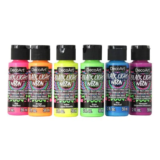 Americana Multi-Surface Neon Acrylic Paint Set – 6 × 60 Ml 1