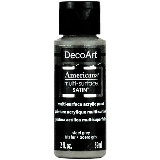 Americana Satin Acrylic Paint In Steel Grey – 60Ml 1