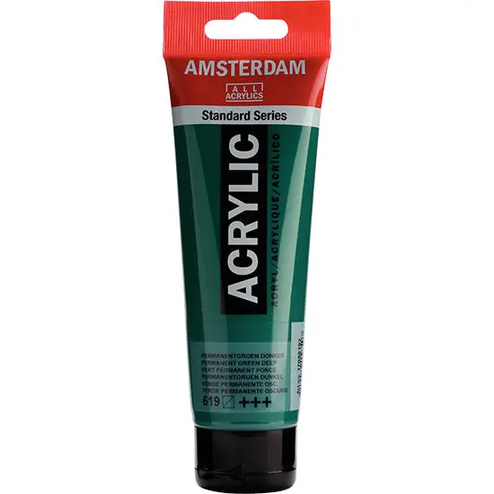 Amsterdam Acrylic Paint – Permanent Green Deep, 120 Ml Bottle 1