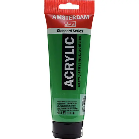 Amsterdam Acrylic Paint – Permanent Green Light, 250 Ml Tube 1
