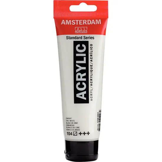 Amsterdam Acrylic Paint – Zinc White, 120Ml Opaque Base 1