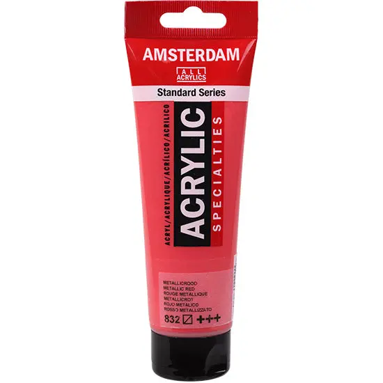 Amsterdam Metallic Acrylic Paint In Vibrant Red – 120 Ml Bottle 1