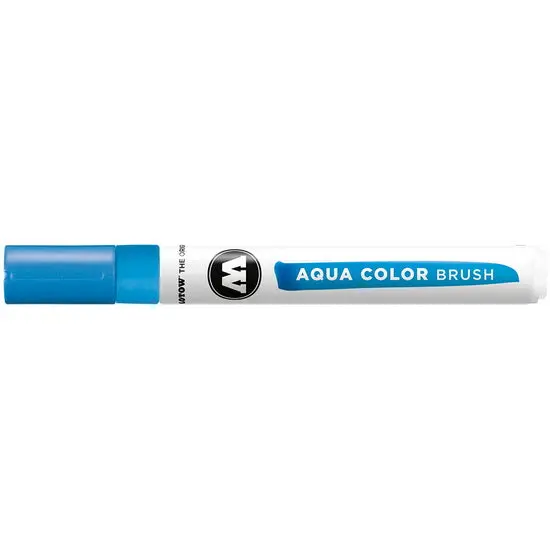 Aqua Color Brush Pen – Vibrant Cyan (Water-Based, Flexible Nylon Tip) 1