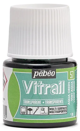 Aqua Green Vitrail Glass Paint – 45Ml Transparent Stained-Glass Medium 1