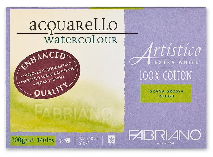 Aquarello Extra-White Torchon Watercolor Paper – 5×7 Inch Rough Texture 1