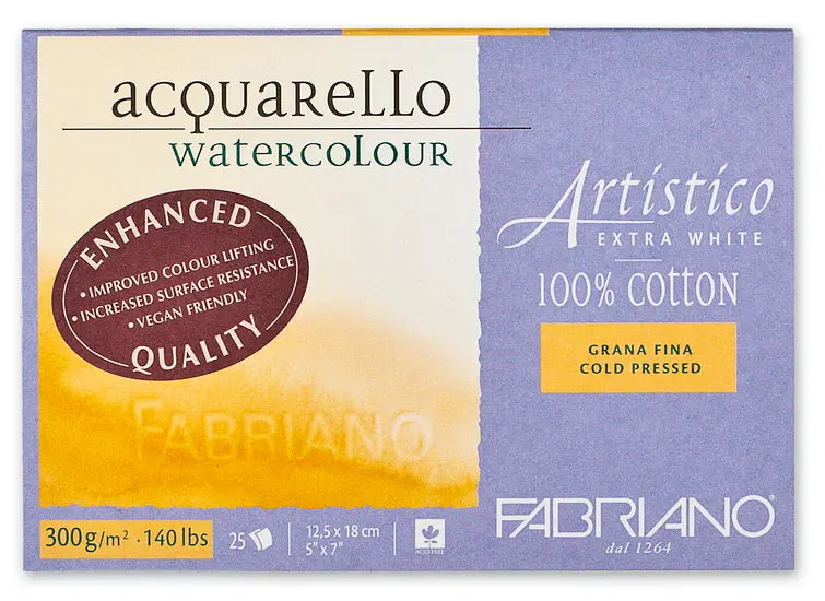 Aquarello Extra White Watercolor Paper – Cold Press, 5×7 In 1