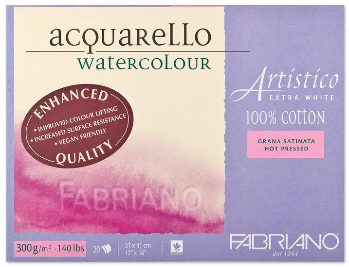 Aquarello Extra-White Watercolor Paper – Satin Finish, Standard Inch Cut 1