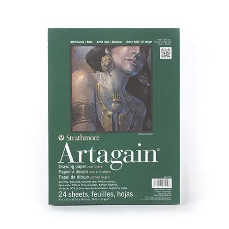 Artagain Black Drawing Pad – 9×12 In, 24 Sheets (Smooth, 400 Gsm) 1