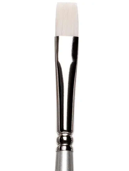 Artisan Long Flat Brush #8 – Professional Synthetic Bristles 1