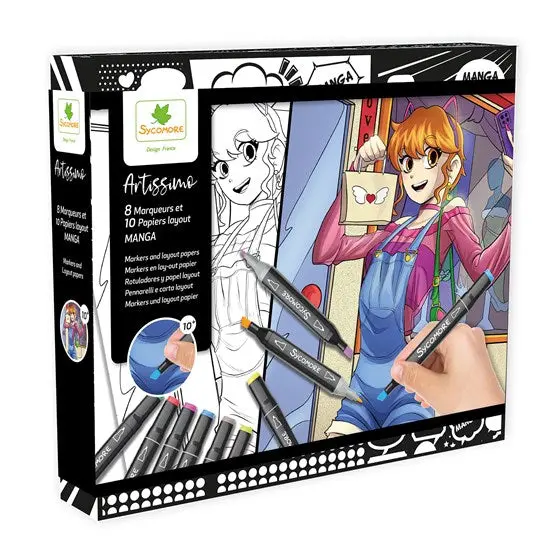 Artissimo Manga Art Kit – Layout Templates & Illustration Markers Bundle 1