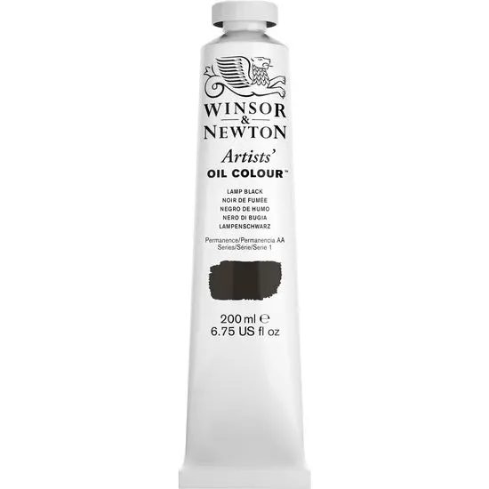 Artist-Grade Lamp Black Oil Paint – 200Ml Traditional Ground Linseed Oil Formula 1