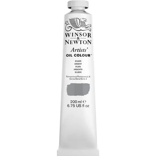 Artist-Grade Oil Paint – Metallic Silver, 200Ml 1