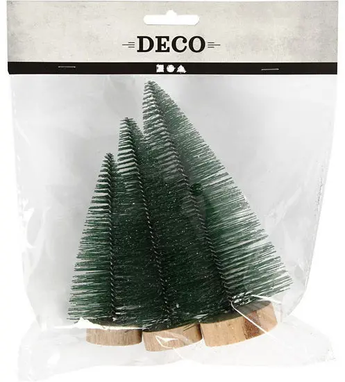 Assorted Mini Spruce Christmas Trees – Set Of 3 Decorative Pieces 1