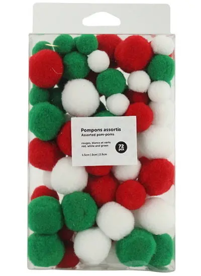 Assorted Pom-Pom Variety Pack – 72 Pieces In Multiple Sizes 1