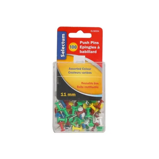 Assorted Push Pins – 100-Piece Variety Pack 1