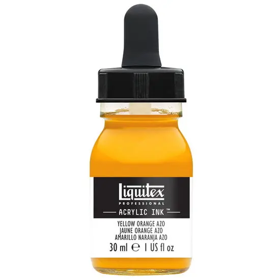 Azo Yellow-Orange Acrylic Ink – Fluid Consistency, 30 Ml 1