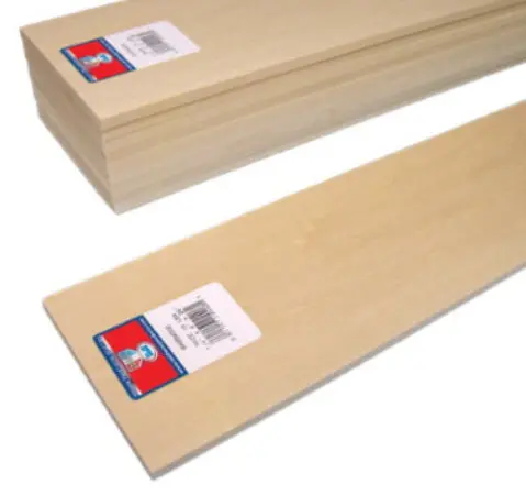 Balsa Wood Sheet – 0.25" × 36" × 1/16" (0.0625") 1