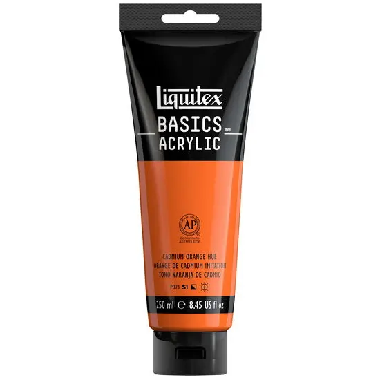 Basics Acrylic Paint – Cadmium Orange Hue, 8 Oz (237 Ml) 1