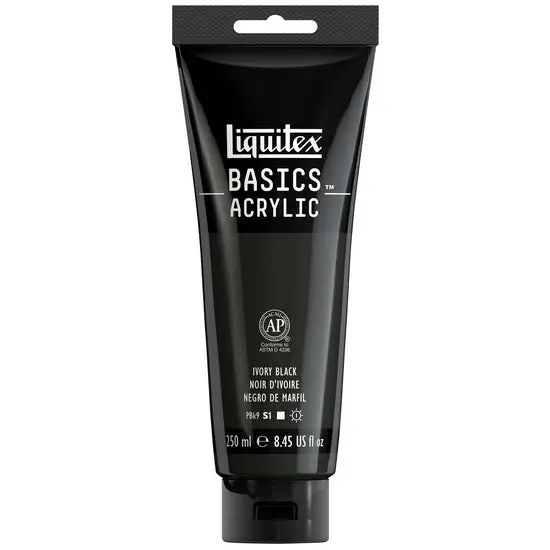Basics Acrylic Paint – Ivory Black, 8Oz 1