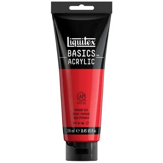 Basics Acrylic Paint – Primary Red, 8Oz (237Ml) Student Formula 1