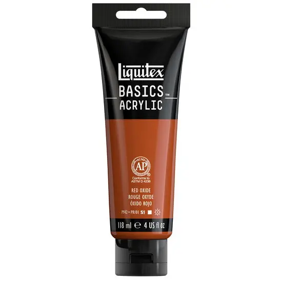 Basics Acrylic Paint – Red Oxide, 4Oz (118Ml) Student-Grade Color 1