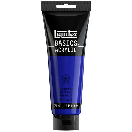 Basics Acrylic Paint — Ultramarine Blue, 8 Oz Bottle 1